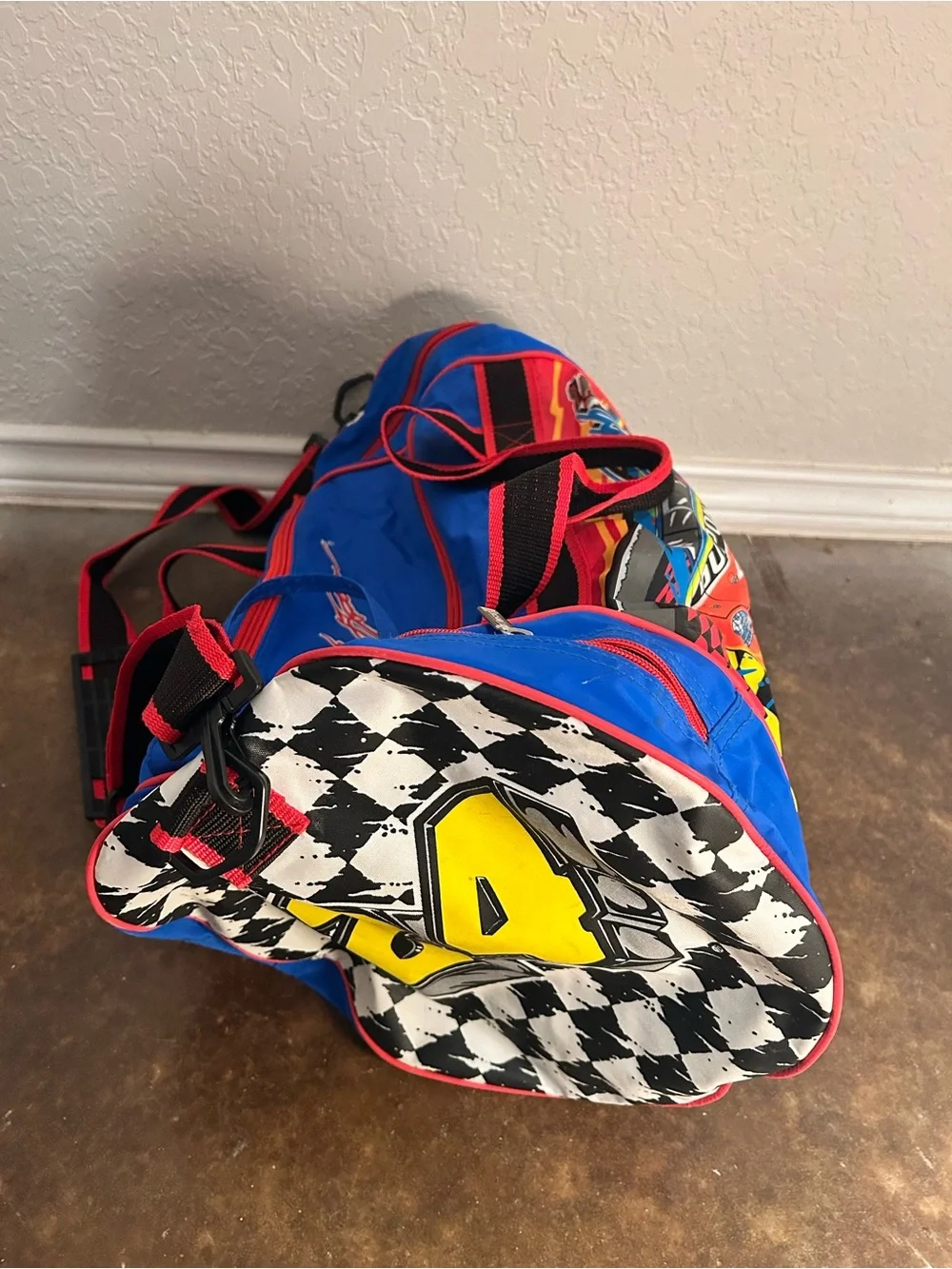 Vintage Jeff Gordon NASCAR Blue Racing Print Duffel Bag for Men